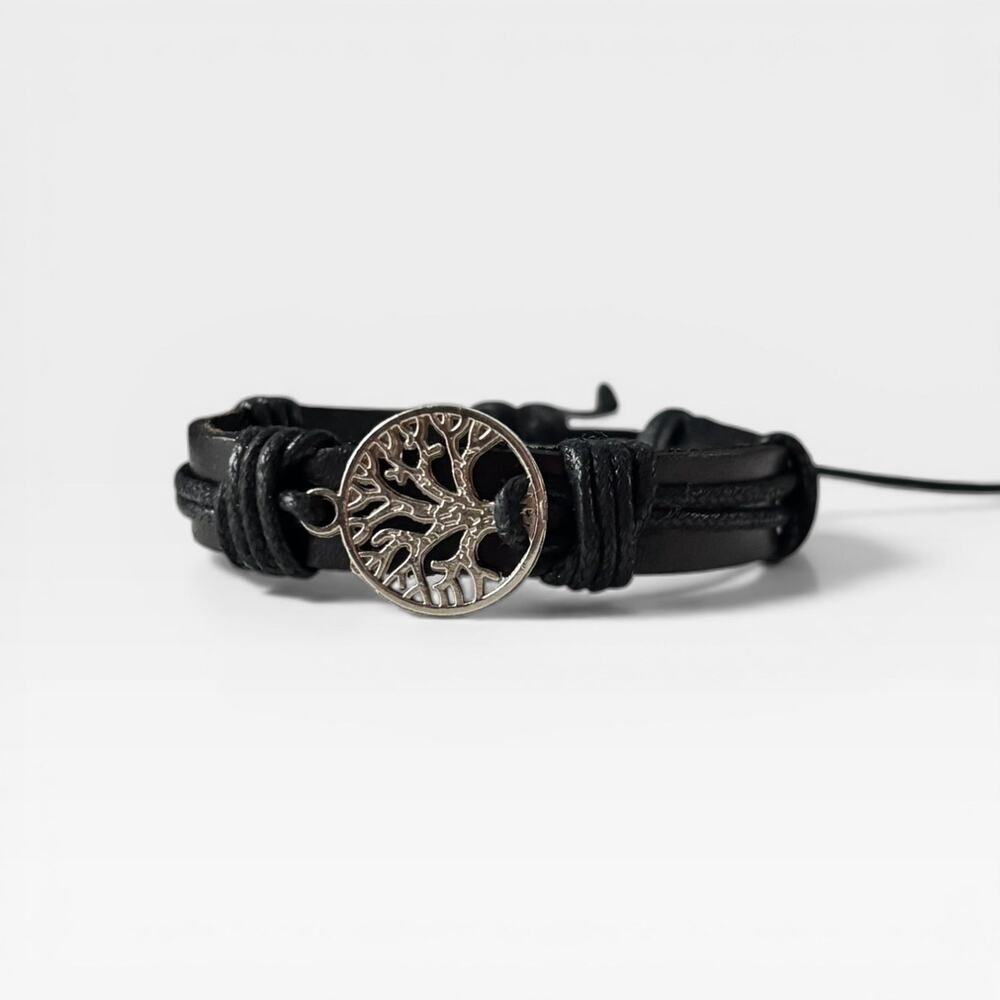 Tree Of Life Charm Leather Rope Chain Bracelet - Picture 6 of 6